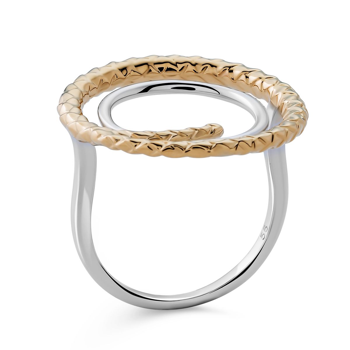 Zweifarbiger Skulpturaler Spiralring