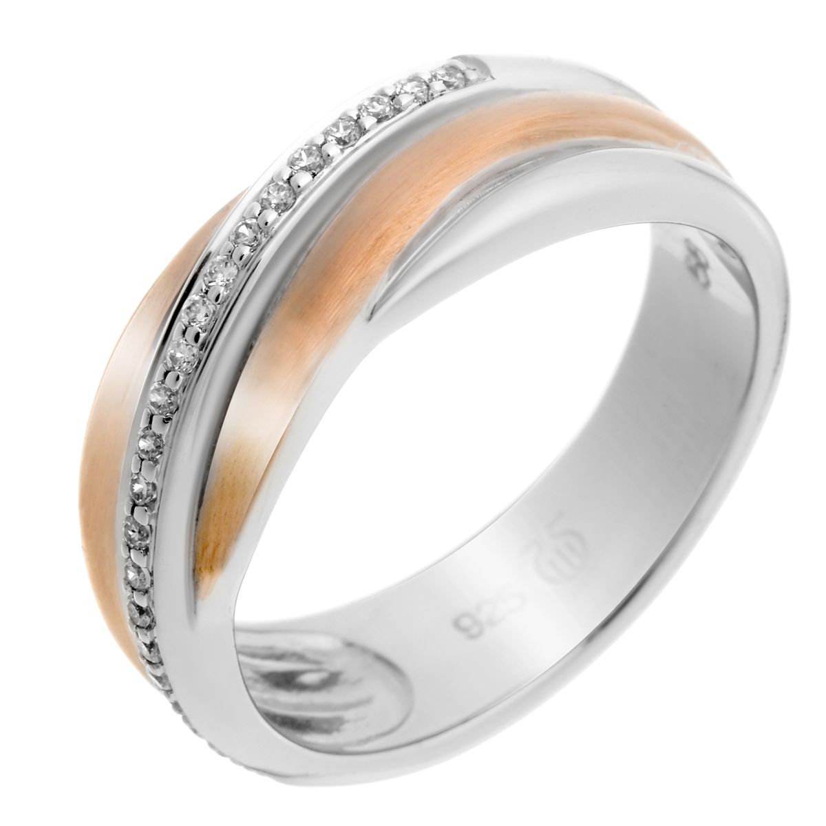Orphelia Damen-Ring Sterling-Silber 925 – Silber/Rosé ZR-7118