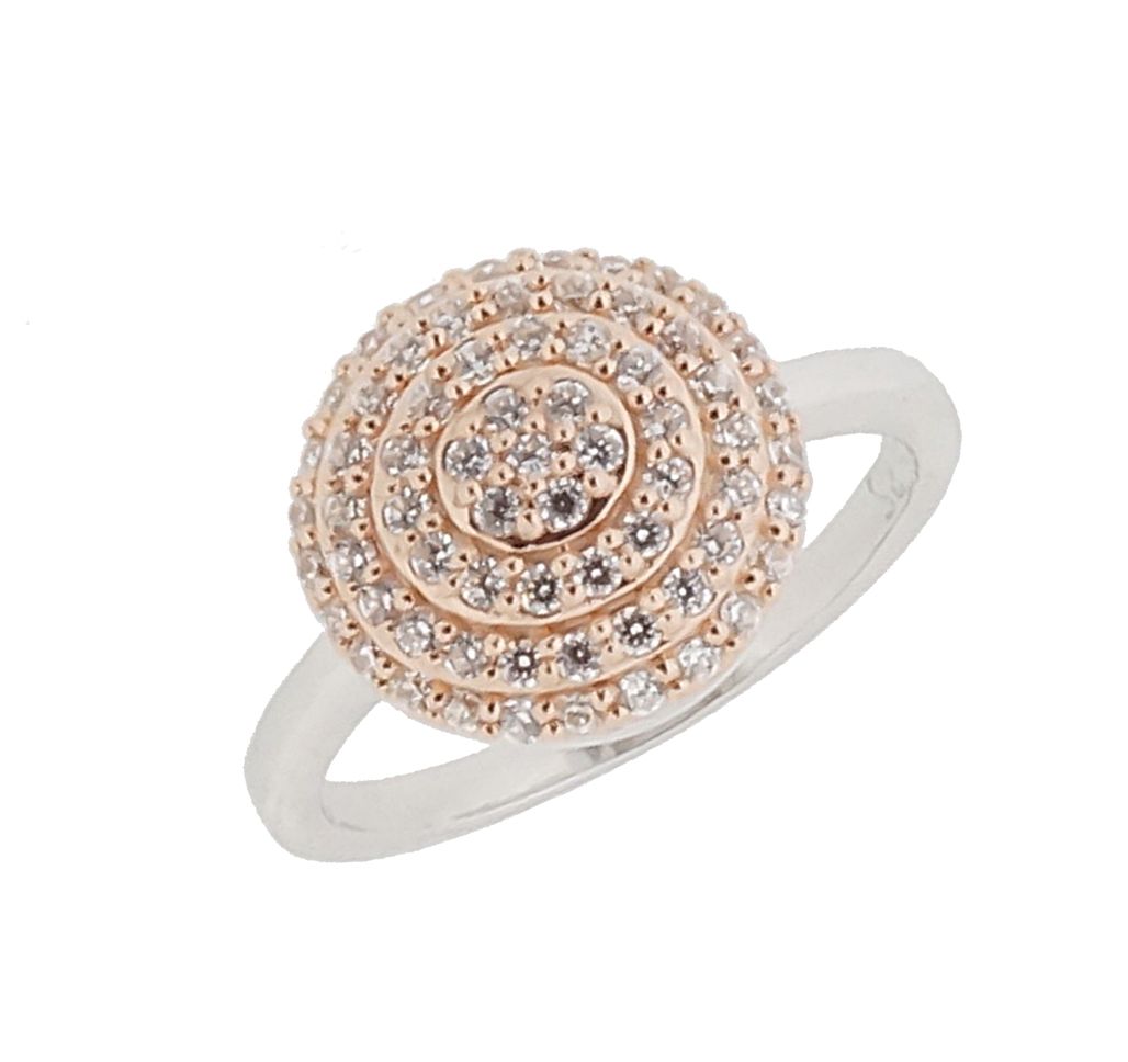 Mehrstufiger Pavé-Ring mit Kreismotiv