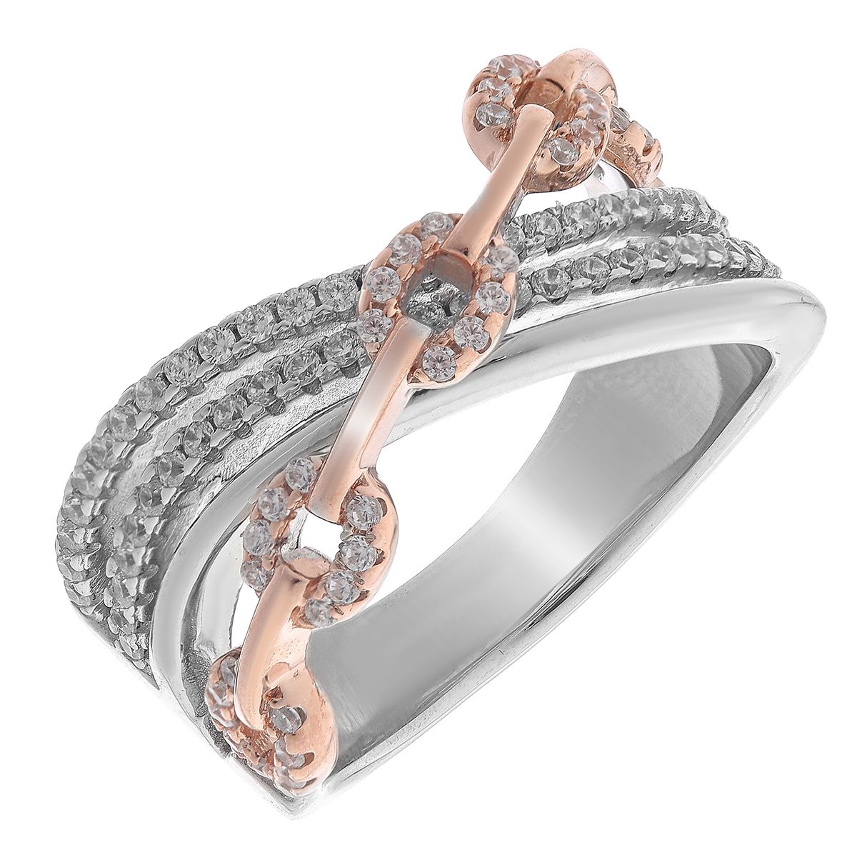 Orphelia Damen-Ring Sterling-Silber 925 – Silber/Rosé ZR-7281
