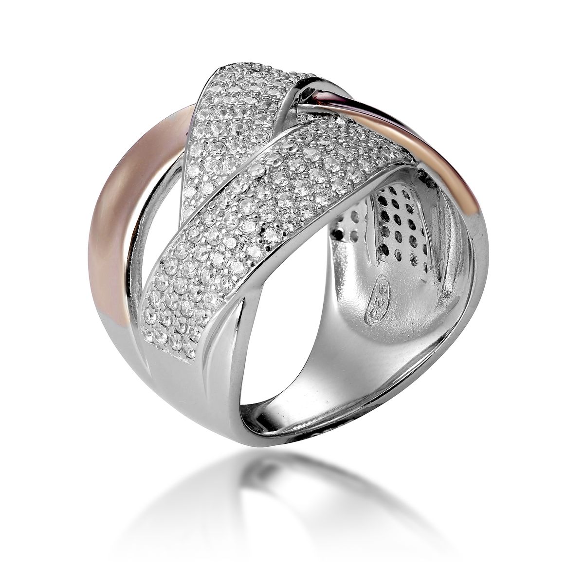 Orphelia Damen-Ring Sterling-Silber 925 – Silber/Rosé ZR-7445
