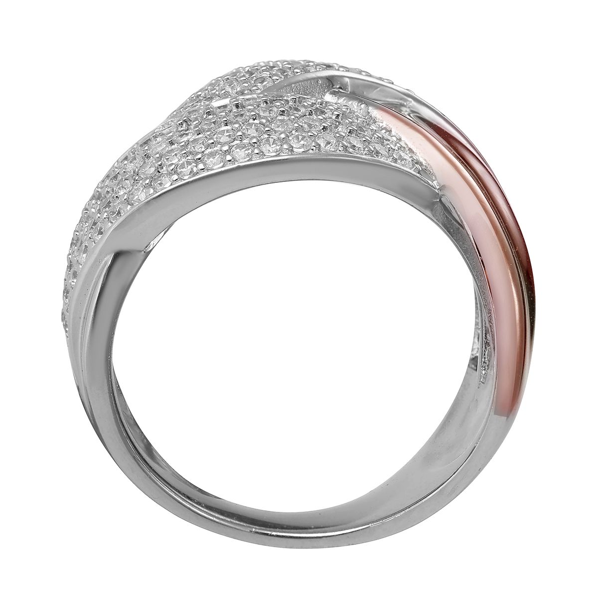 Überkreuzter Pavé-Statement-Ring