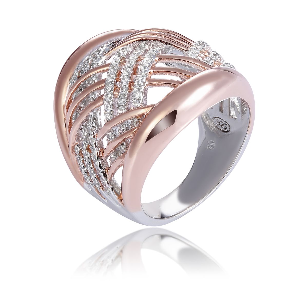 Orphelia Damen-Ring Sterling-Silber 925 – Silber/Rosé ZR-7447
