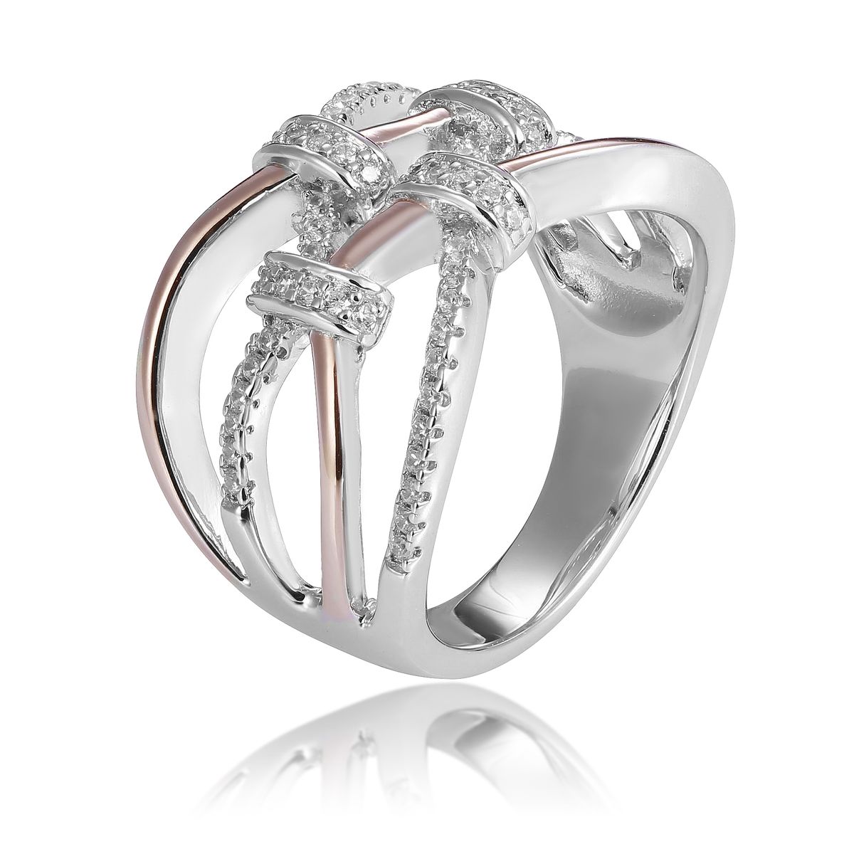 Orphelia Damen-Ring Sterling-Silber 925 – Silber/Rosé ZR-7450