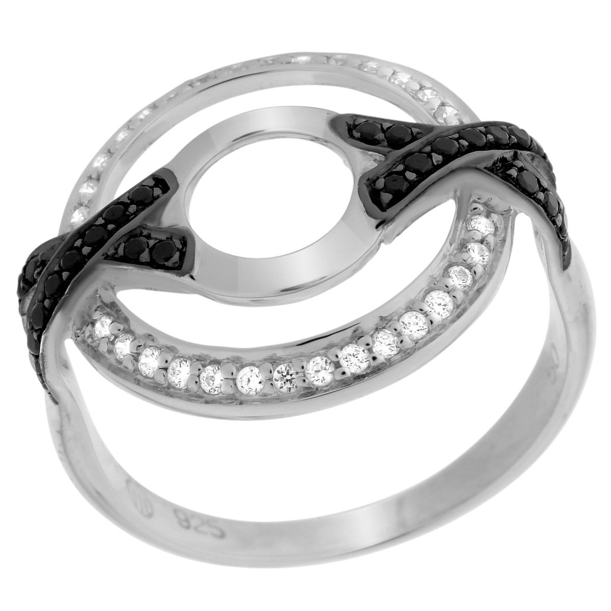 Orphelia Damen-Ring Sterling-Silber 925 – Silber/Schwarz ZR-7095/2