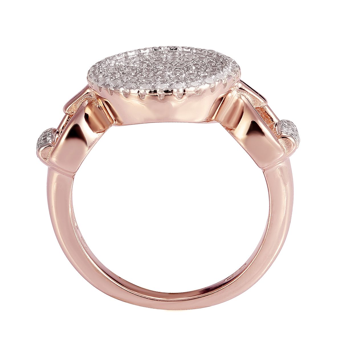 Eleganter Ovaler Pavé-Cocktailring