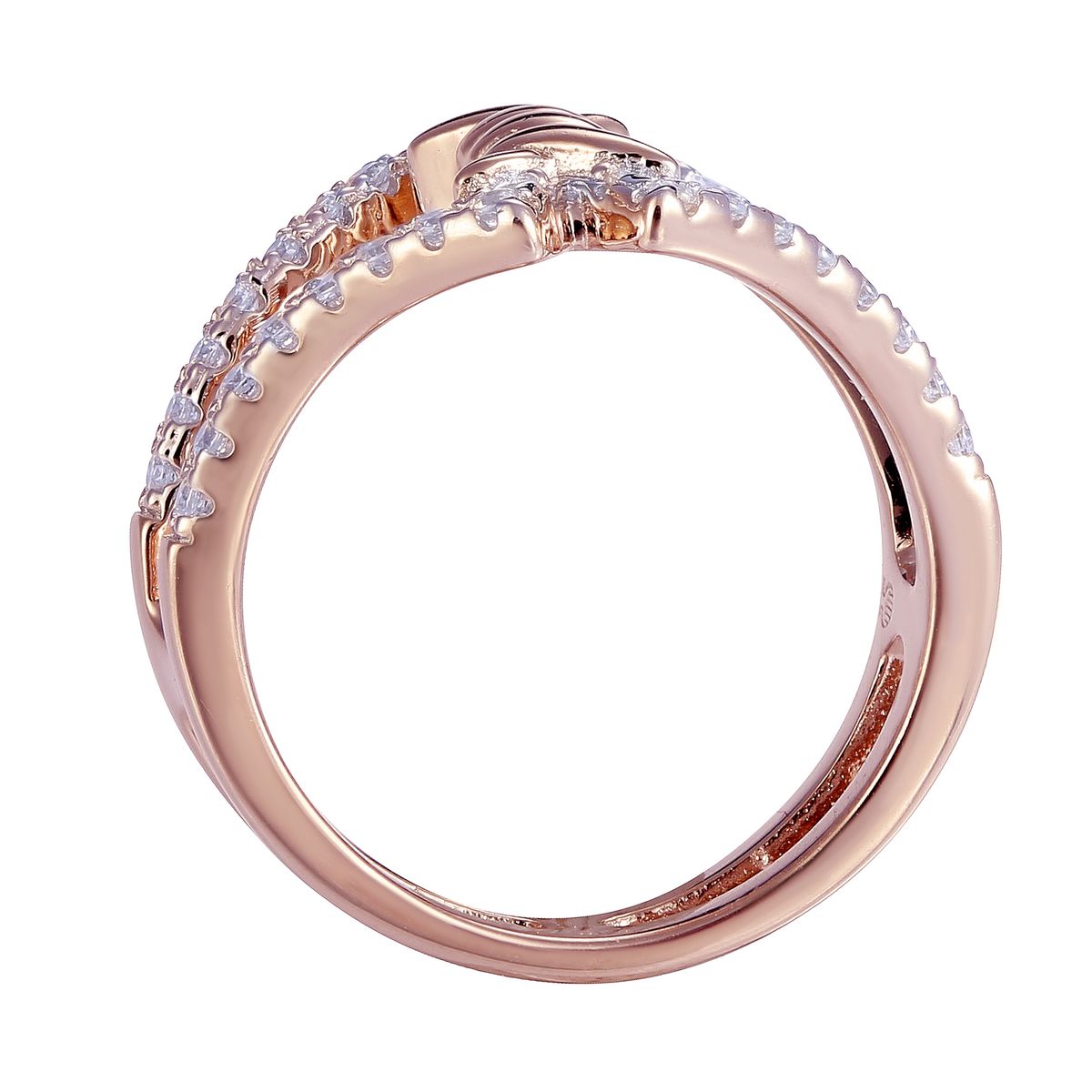 Skulpturaler Pavé Mehrband-Ring