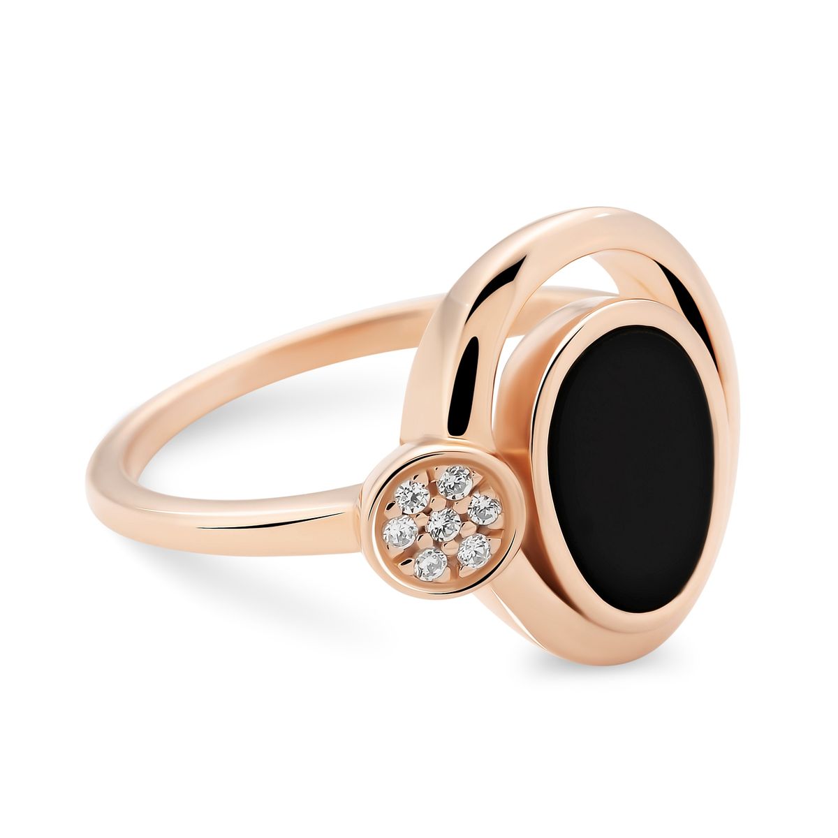 Moderner Ovaler Onyx Statement Ring