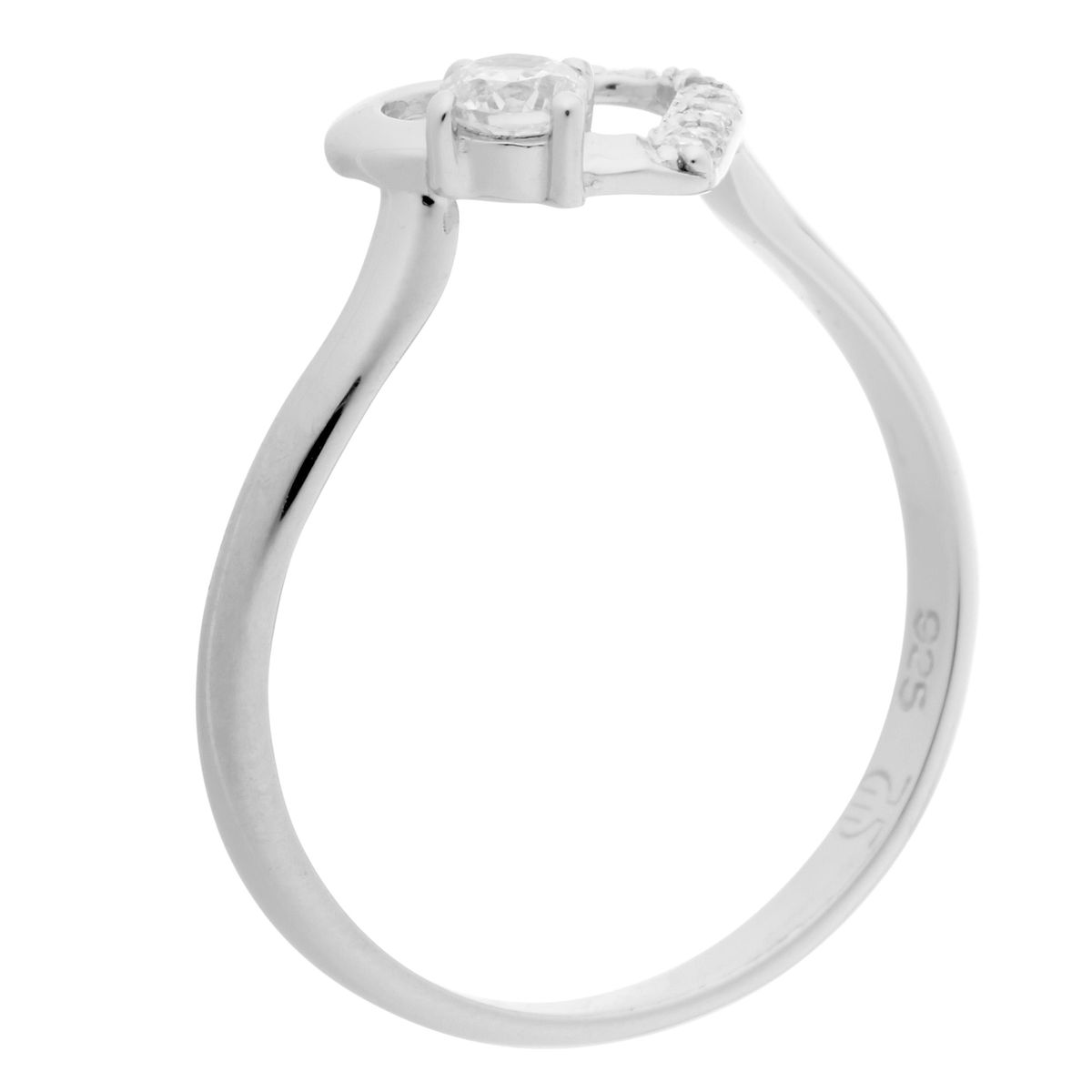 Funkelnder Ring mit Herz-Silhouette