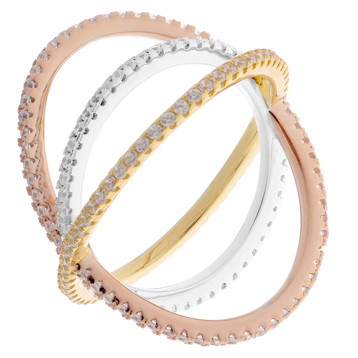 Orphelia Damen-Ring aus 925er Sterlingsilber, Gold/Silber/Roségold, ZR-7280