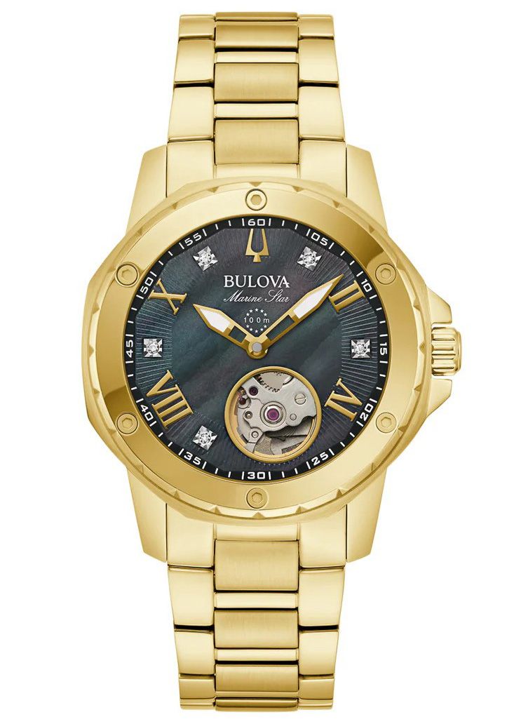 Bulova Marine Star Damen Gold Uhr 97P171