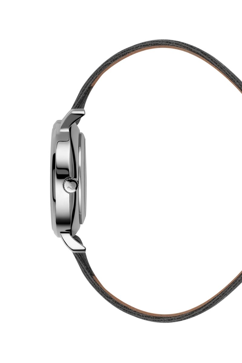 Minimalistische Armbanduhr mit geometrischem Zifferblatt
