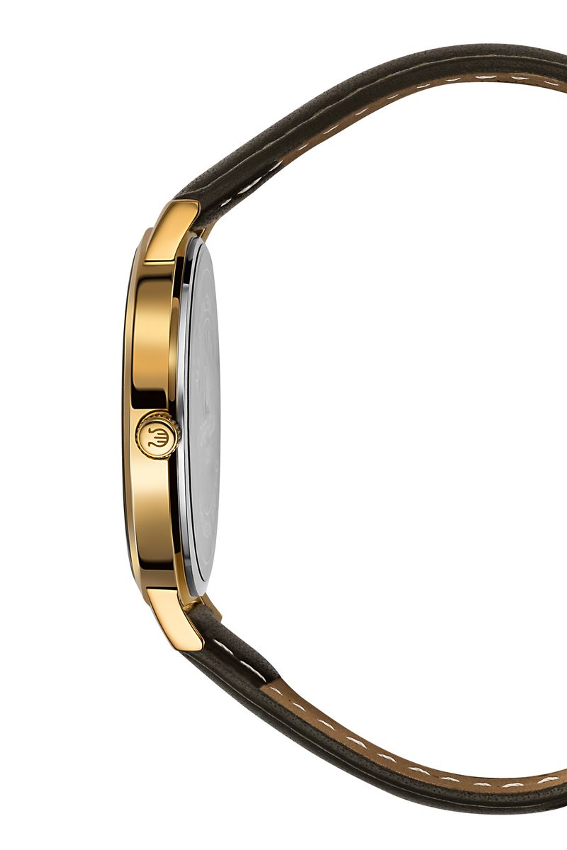 Elegante minimalistische goldfarbene Armbanduhr