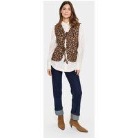 Weste Gerade Passform Black Reg Leo leopard