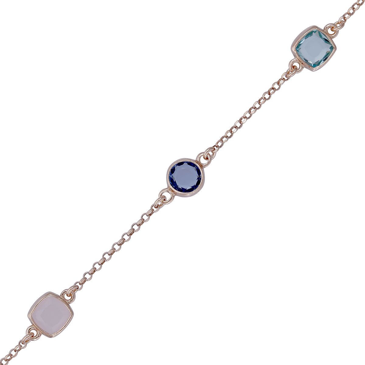 Mehrfarbiges Armband in Roségold