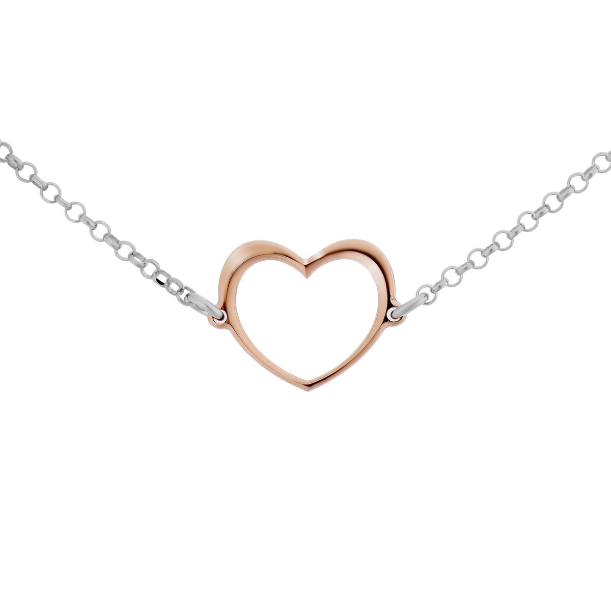 Zweifarbiges Armband mit offenem Herz