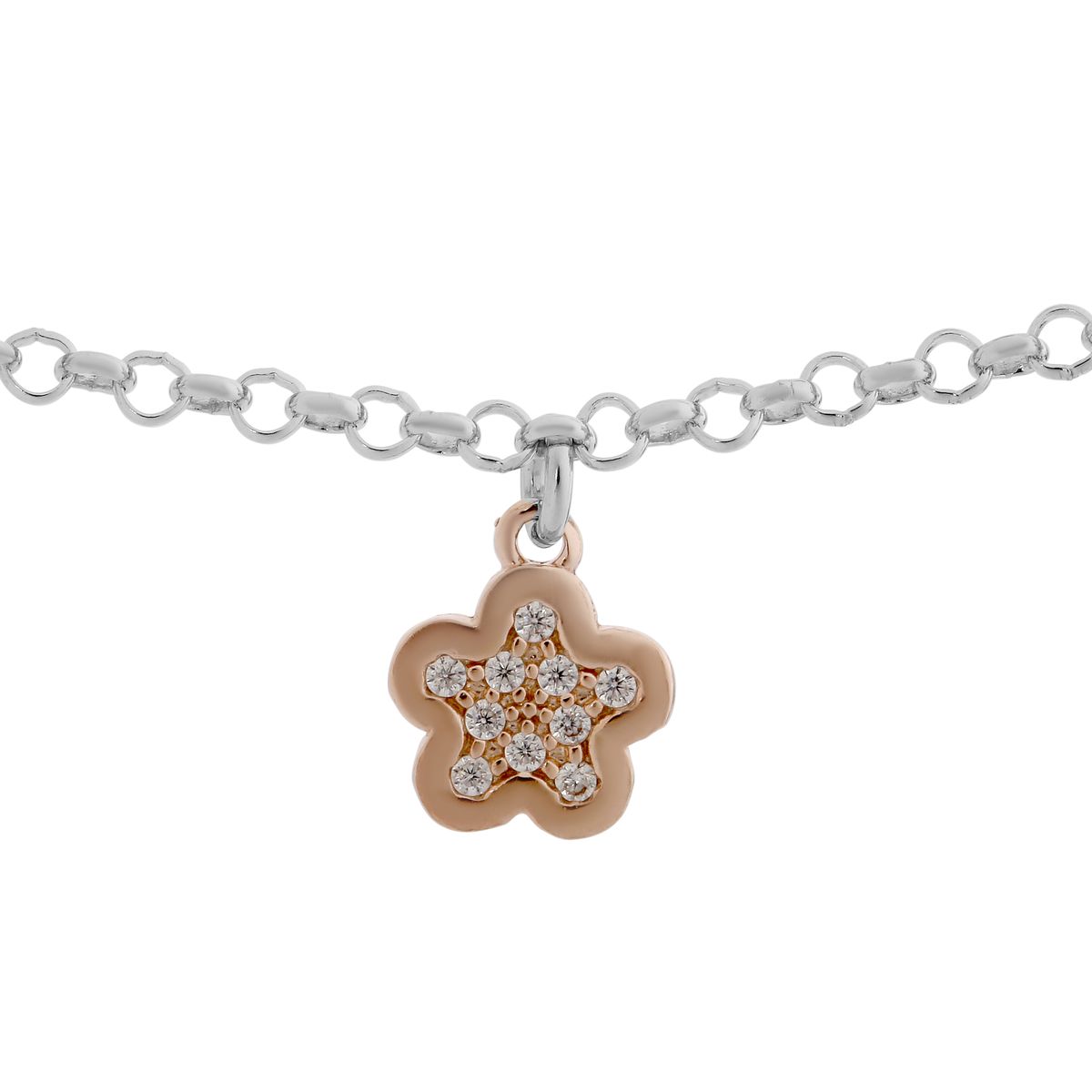Silberarmband mit Blumenanhänger