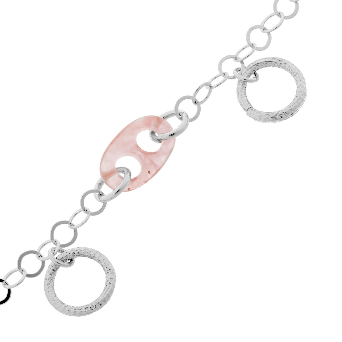 Sterling Silber Armband mit rosa Glied