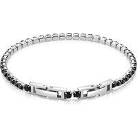 Zeeme Stainless Steel Armband Edelstahl Kristalle schwarz