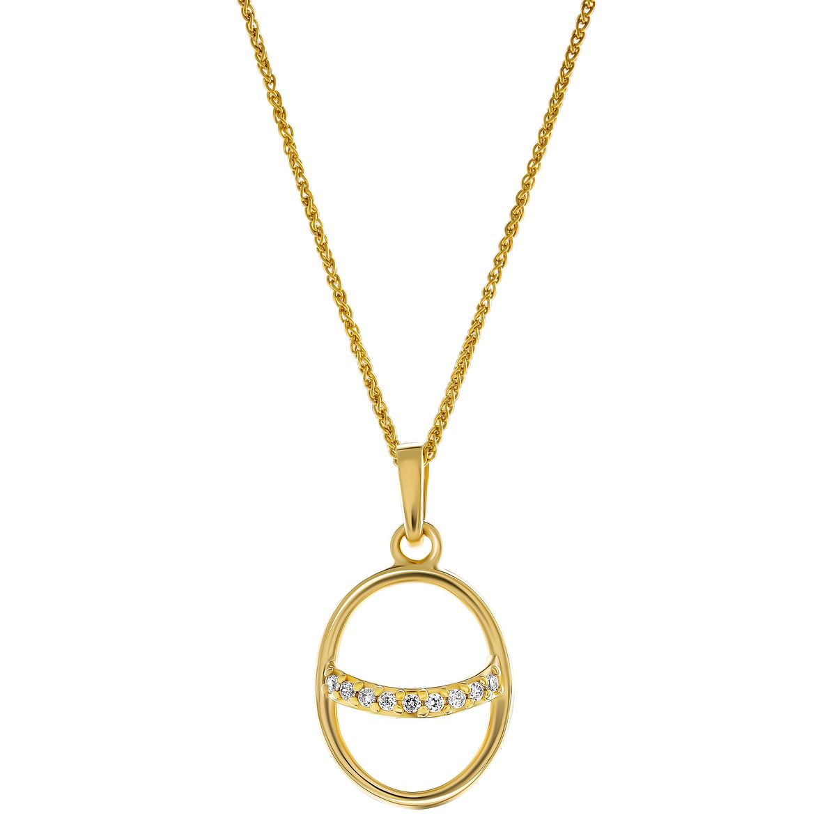 Orphelia 'Amaliada' Damen-Anhänger aus 925er Sterlingsilber mit Kette – Gold ZH-7572