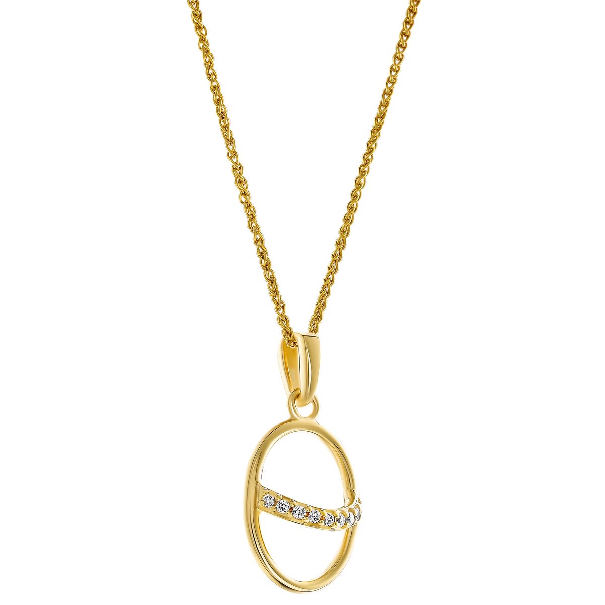 Eleganter ovaler Anhänger mit Kette