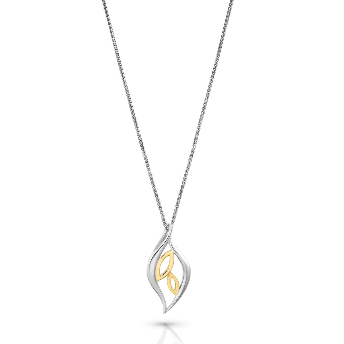 Orphelia 'Charlotte' Damen-Kette mit Anhänger aus 925er Sterlingsilber – Silber/Gold ZH-7523