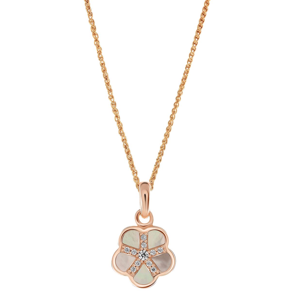 Orphelia 'Daisy' Damen-Anhänger aus 925er Sterlingsilber mit Kette - Rosé ZH-7585/RG