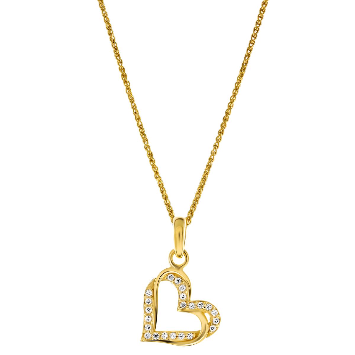 Orphelia 'Cecilia' Damen-Anhänger aus 925er Sterlingsilber mit Kette – Gold ZH-7584/G