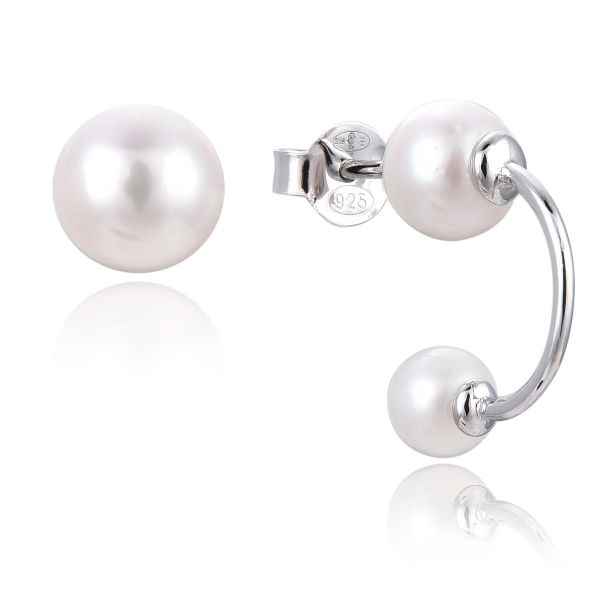 Gena.paris 'Asymmetrische' Damen 925 Sterling Silber Ohrringe - Silber GBO1533-W