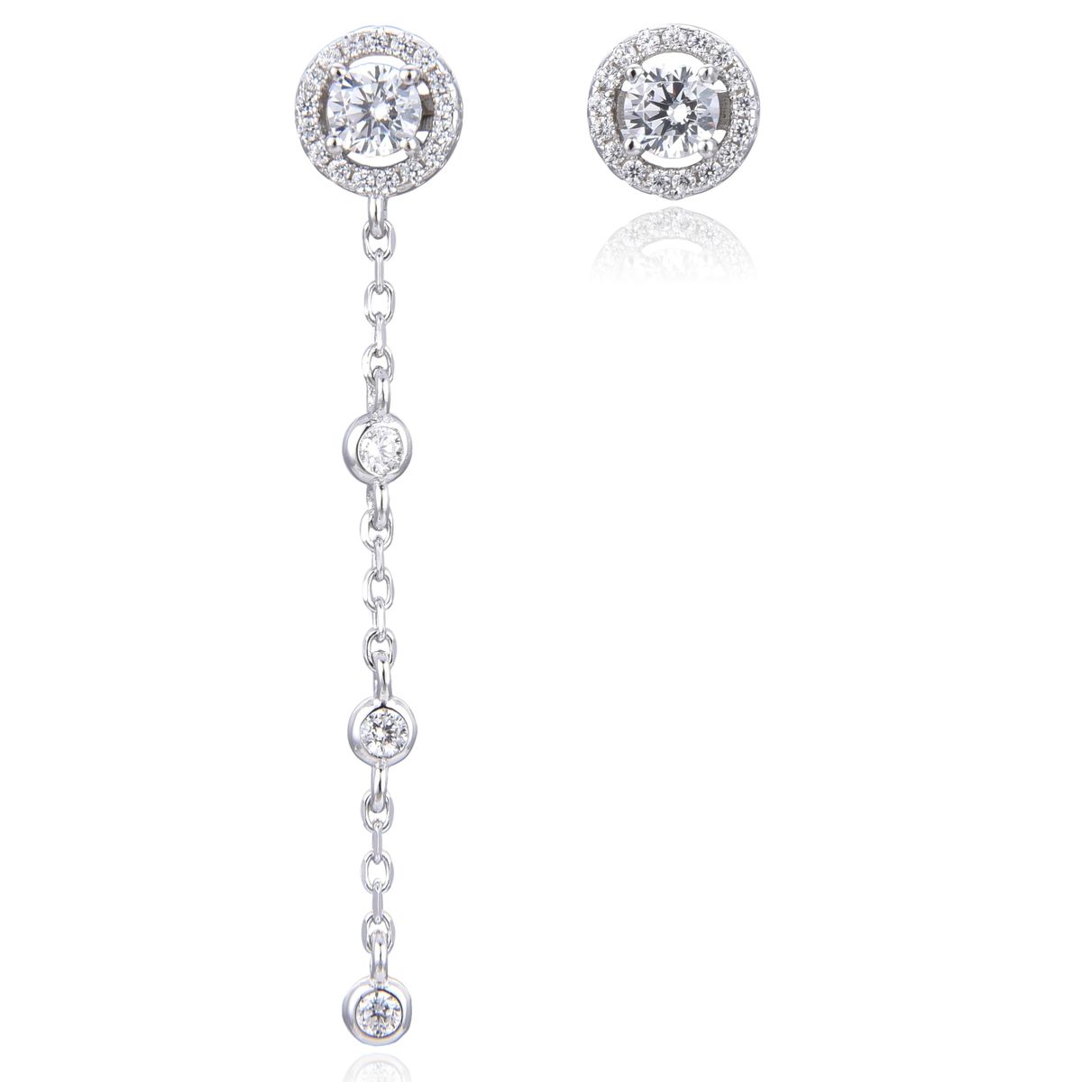 Gena.paris 'Der Eine' Damen 925 Sterling Silber Anhängerohrringe - Silber GBO1529-W
