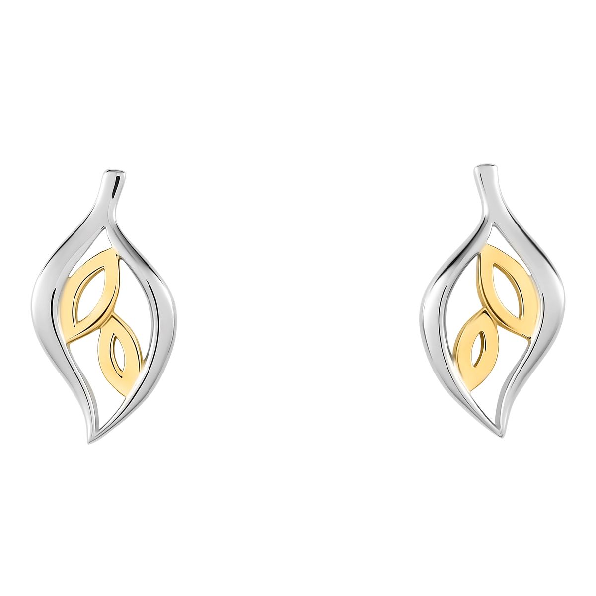 Orphelia 'Charlotte' Ohrstecker für Damen, 925 Sterling Silber - Silber/Gold ZO-7523