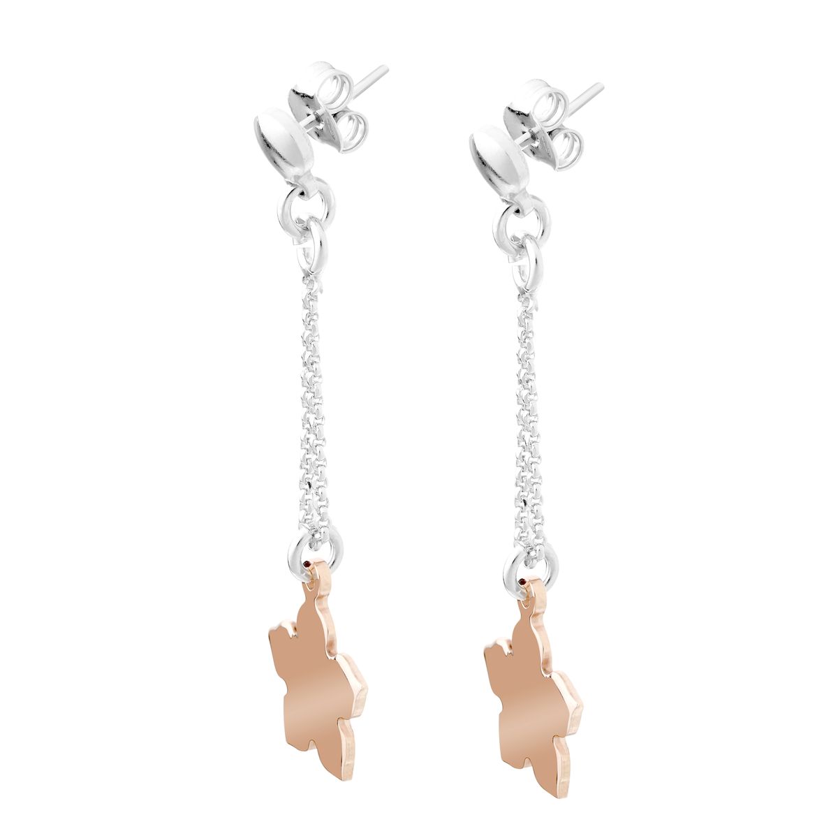 Orphelia 'Dilara' Tropfenohrringe aus 925er Sterlingsilber für Damen - Silber/Rosé ZO-7184