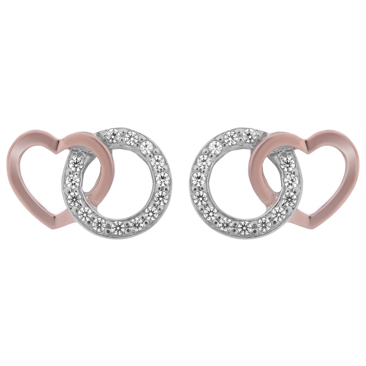 Orphelia 'Ely' Ohrstecker aus 925er Sterlingsilber für Damen - Silber/Rosé ZO-7286