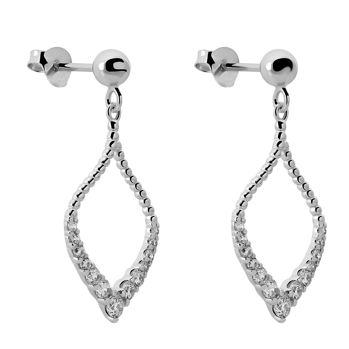 Elegante Pavé-Tropfenohrringe