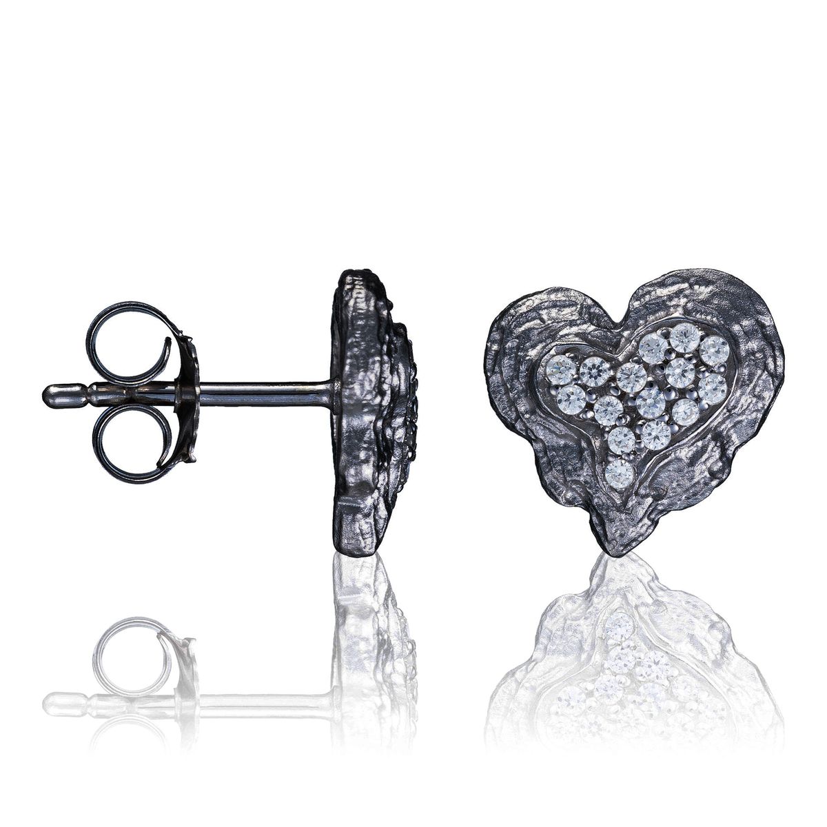 Orphelia 'Hazel' Ohrstecker aus 925er Sterlingsilber für Damen - Schwarz ZO-7082/2