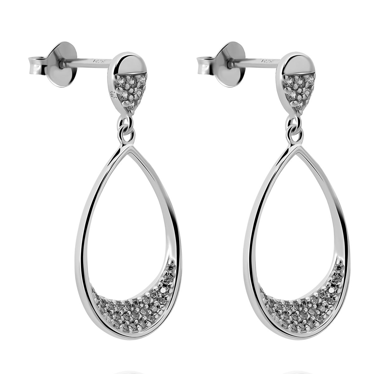 Elegante Tropfenohrringe mit Pavé-Besatz
