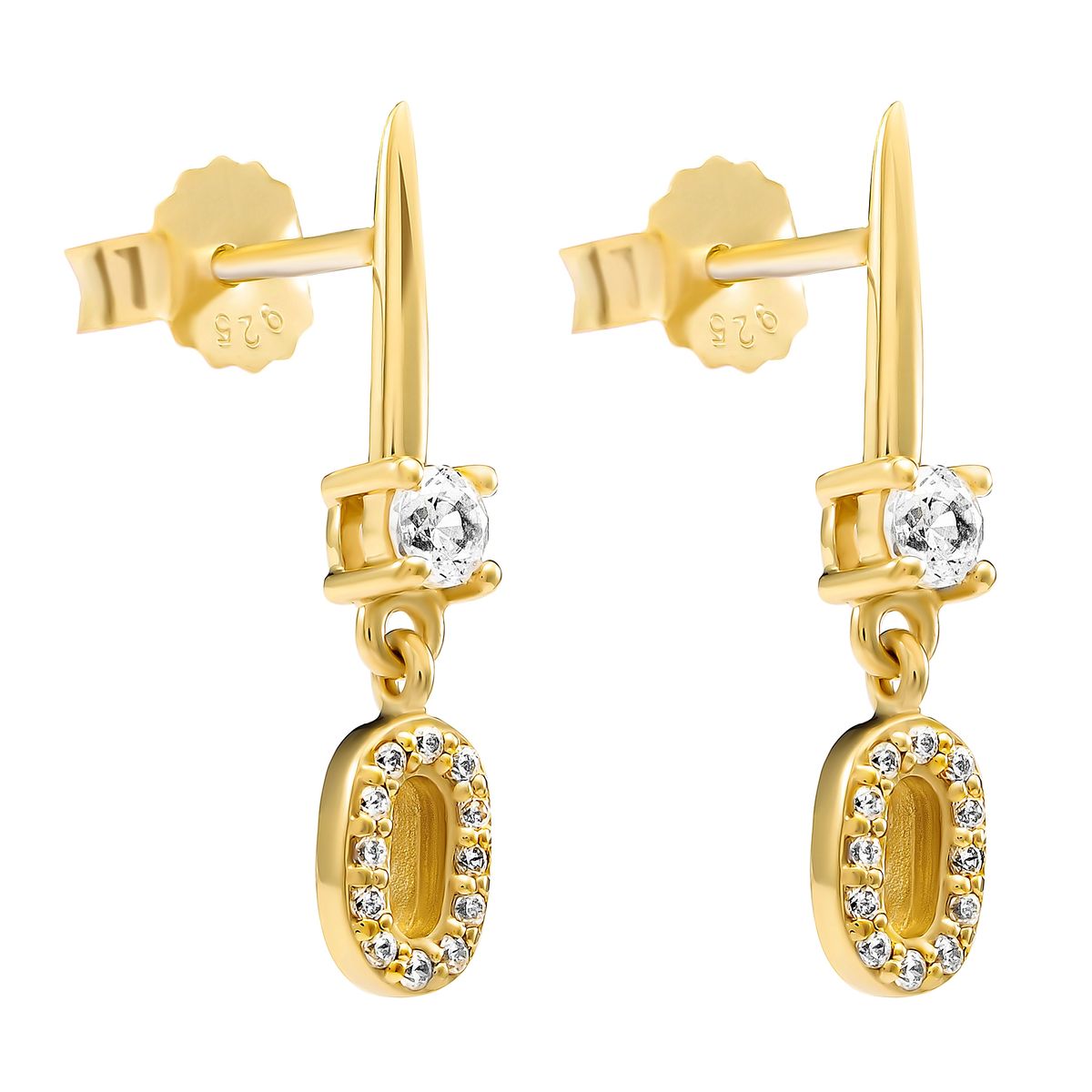 Orphelia 'Lily' Damen 925 Sterling Silber Tropfenohrringe - Gold ZO-7582/G