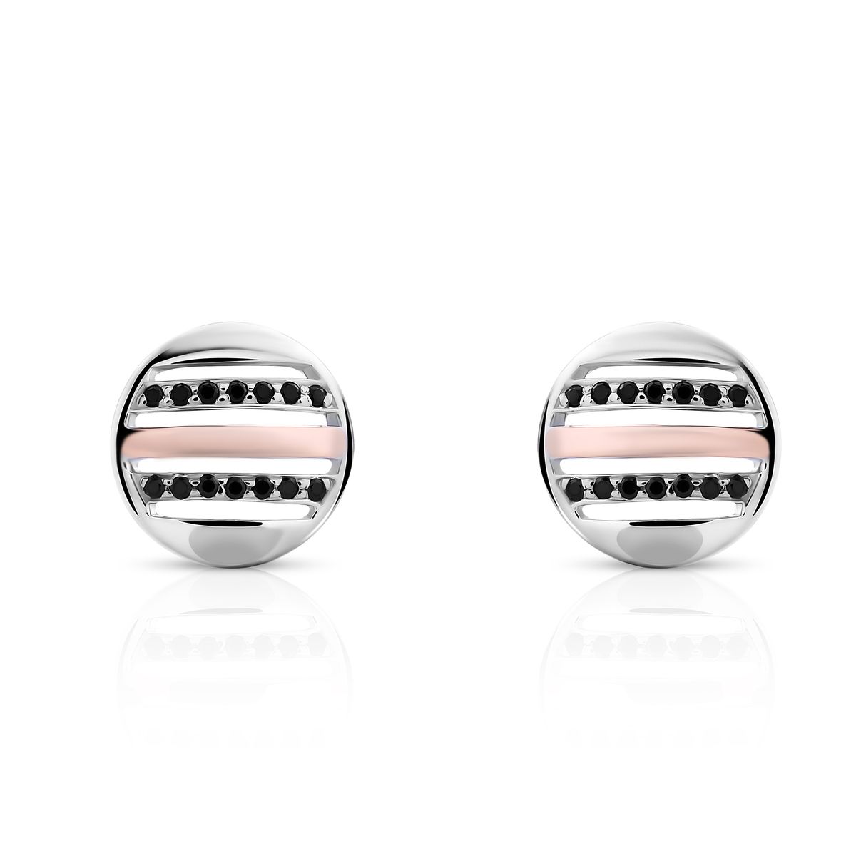 Orphelia 'Maxwell' Ohrstecker aus 925er Sterlingsilber für Damen - Silber/Rosé ZO-7501