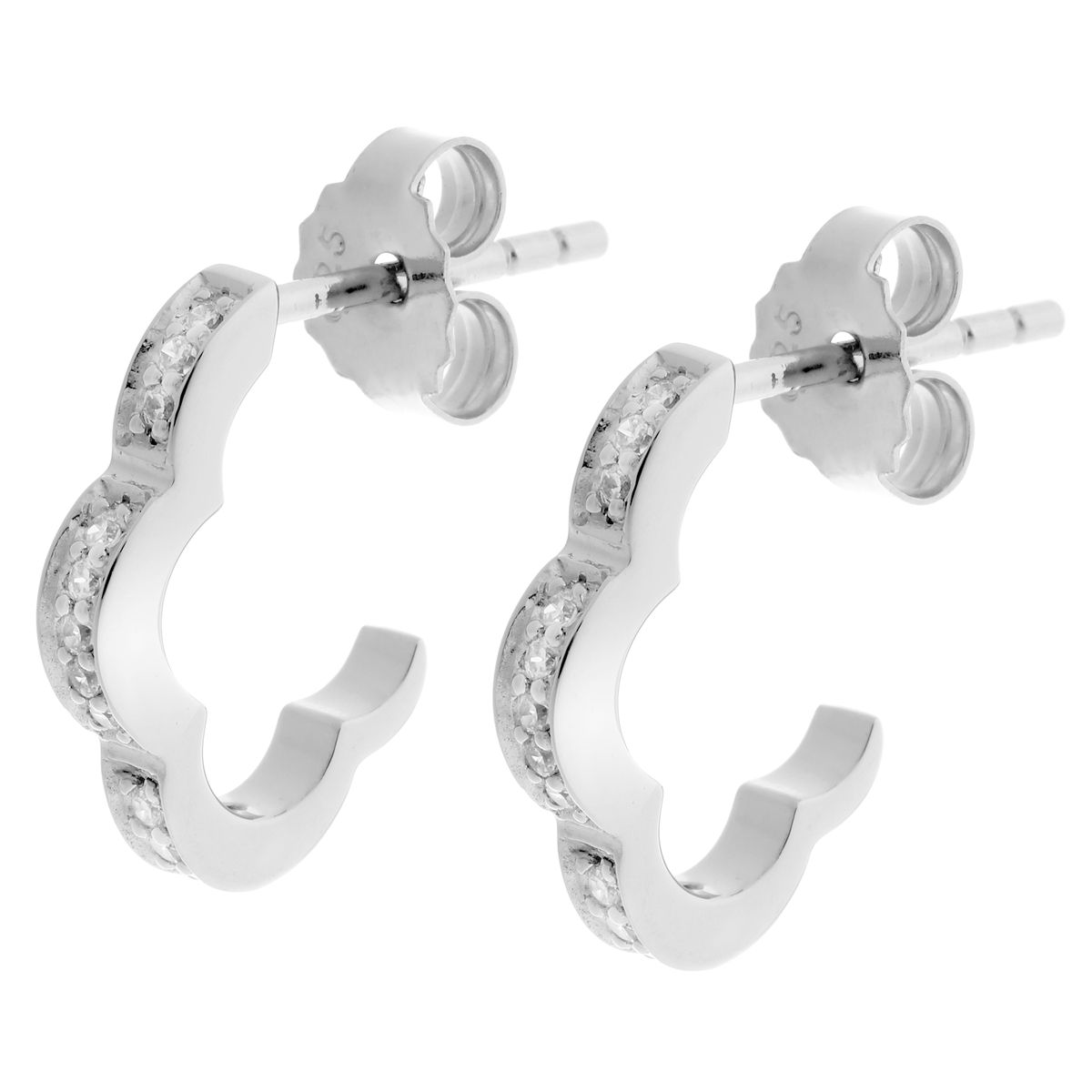 Orphelia 'Onyx' Creolen für Damen aus 925er Sterlingsilber - Silber ZO-7127