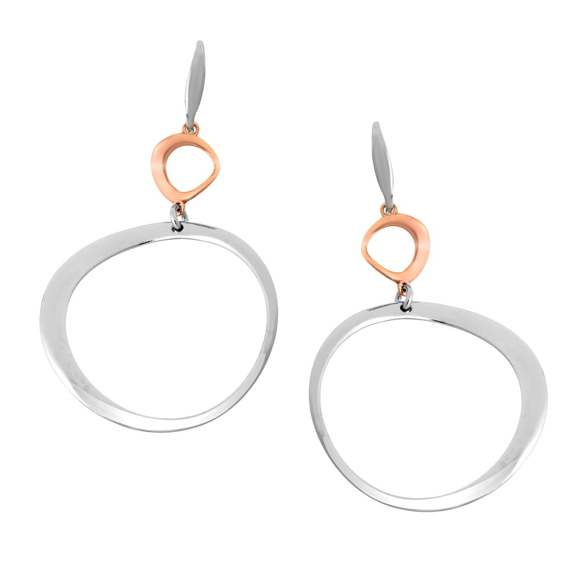 Orphelia 'Renée' Tropfenohrringe aus 925er Sterlingsilber für Damen - Silber/Rosé ZO-7181