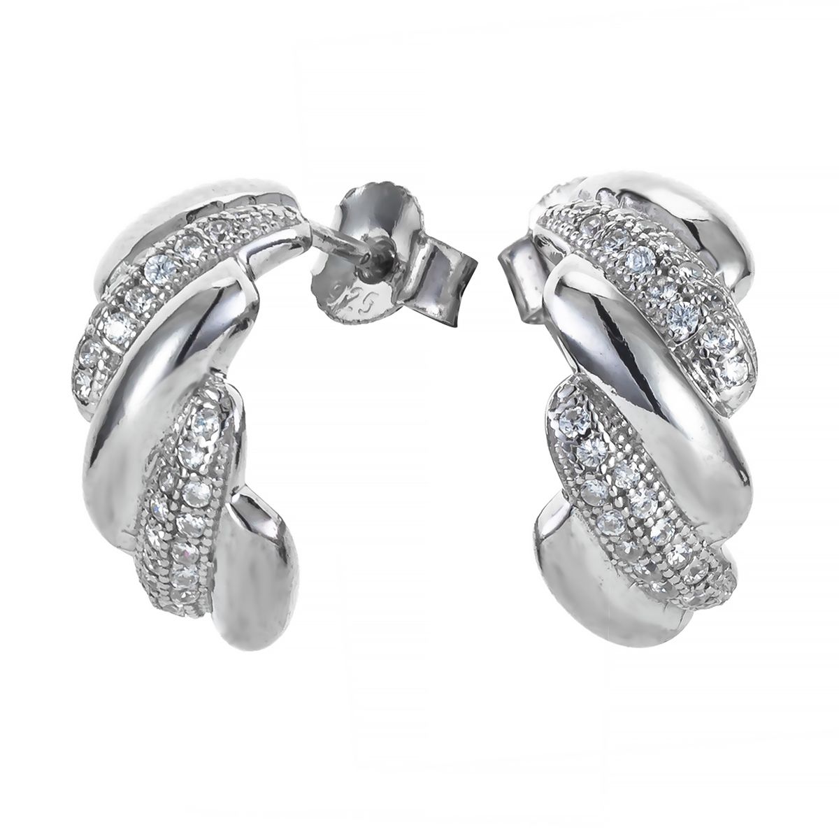 Orphelia 'Sabrina' Damen Ohrstecker aus 925 Sterling Silber - Silber ZO-7348