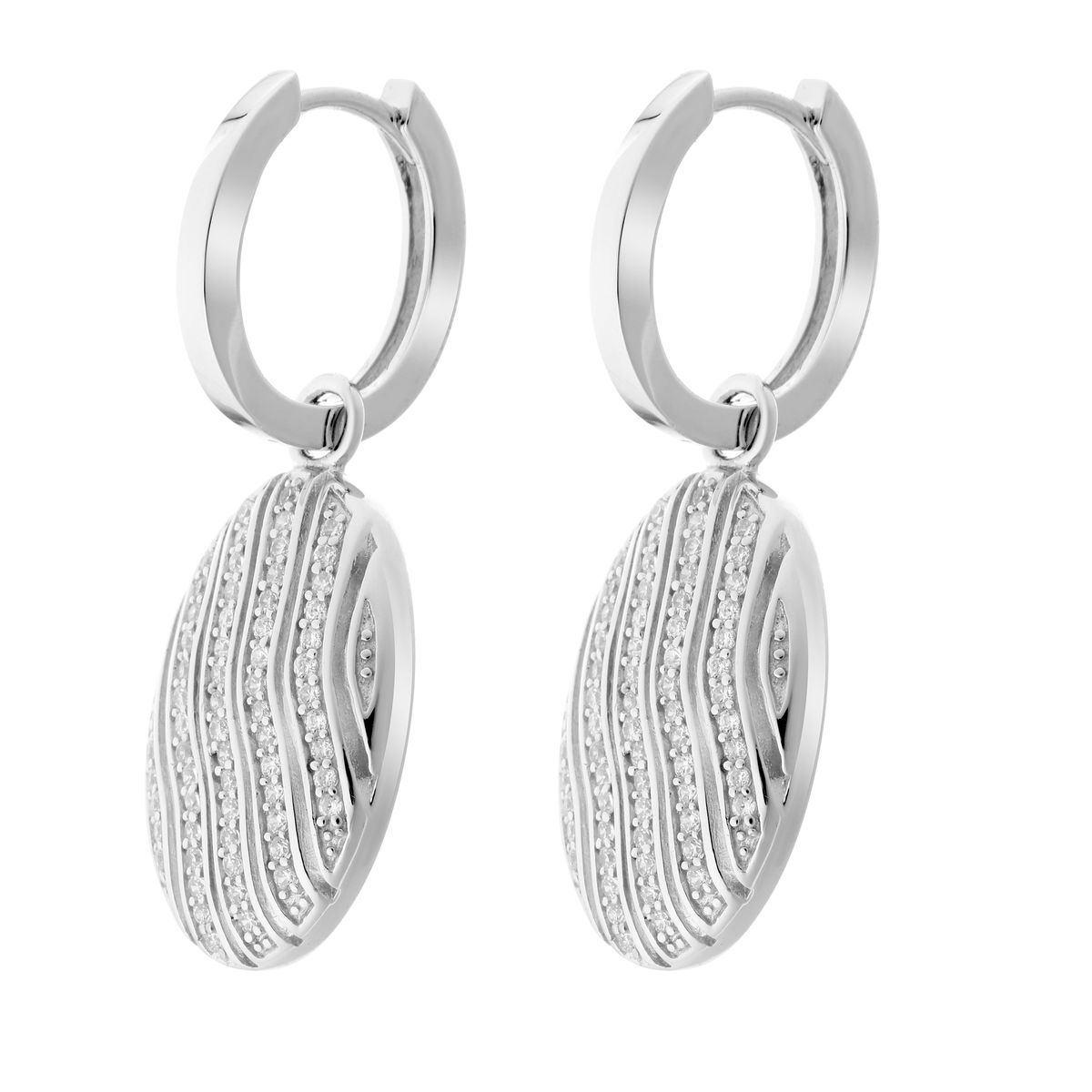 Sterling Silber Creolen mit Pavé-Steinen
