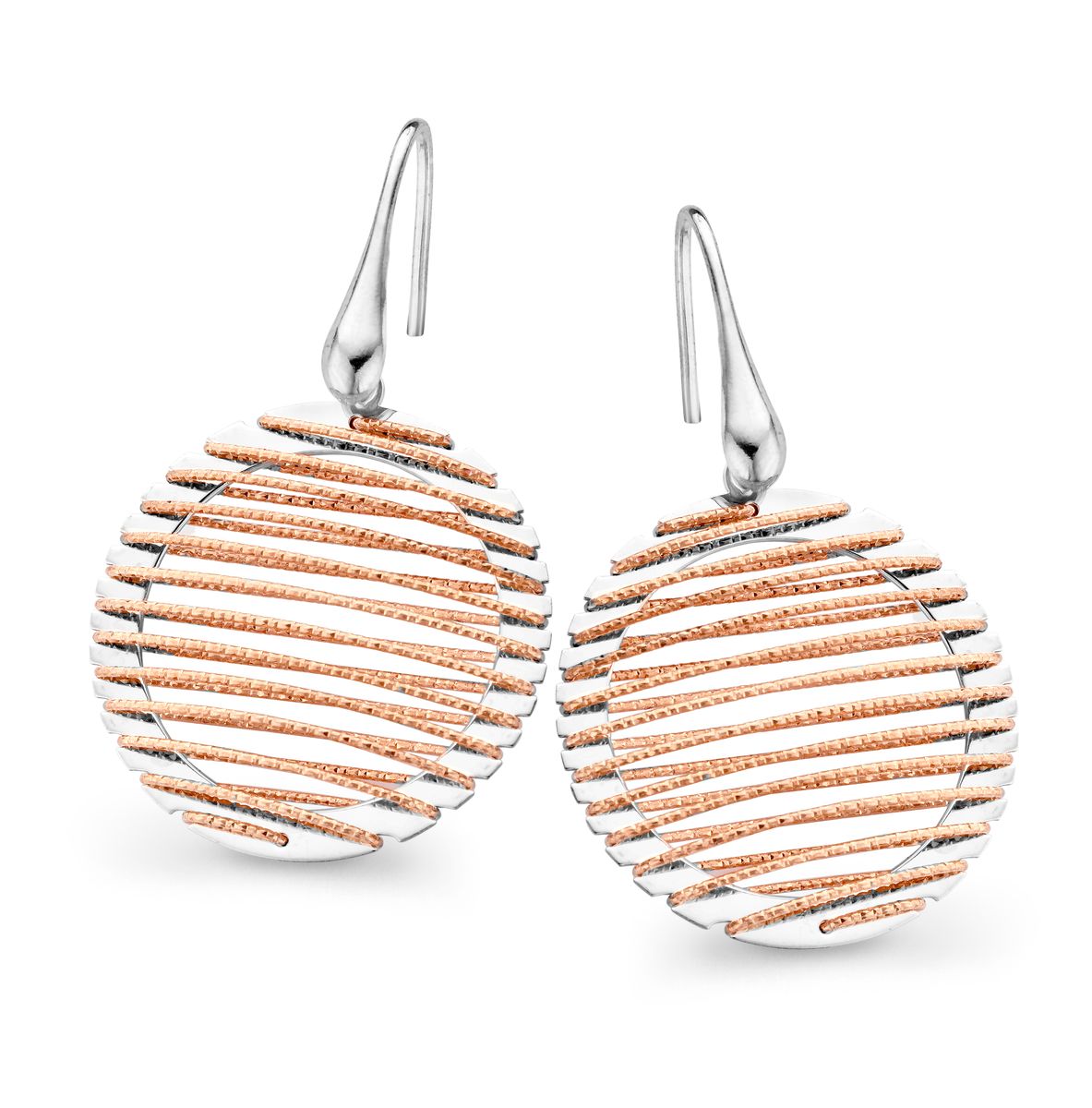 Orphelia 'Zelia' Damen 925 Sterling Silber Tropfohrringe - Silber/Rosé ZO-7180