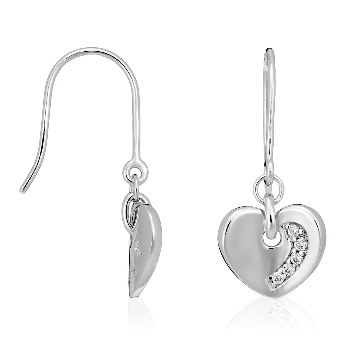 Herzförmige Ohrhänger aus Sterlingsilber