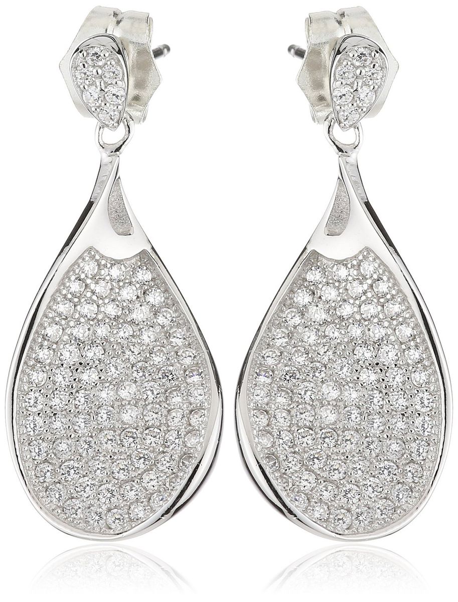 Elegante Teardrop-Ohrhänger mit Pavé-Besatz