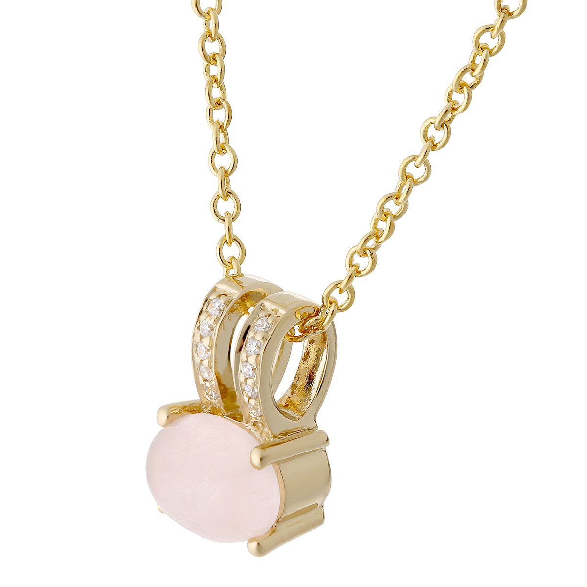 Schmuckset mit Rosenquarz und Kristallen