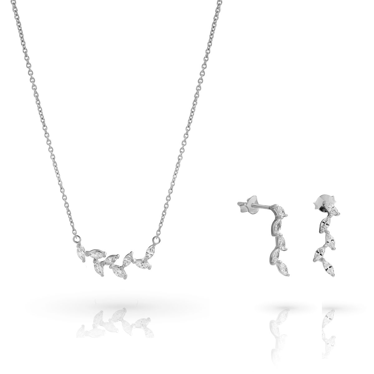 Orphelia 'Charlene' Damen-Set aus 925er Sterlingsilber: Halskette + Ohrringe – Silber SET-7568
