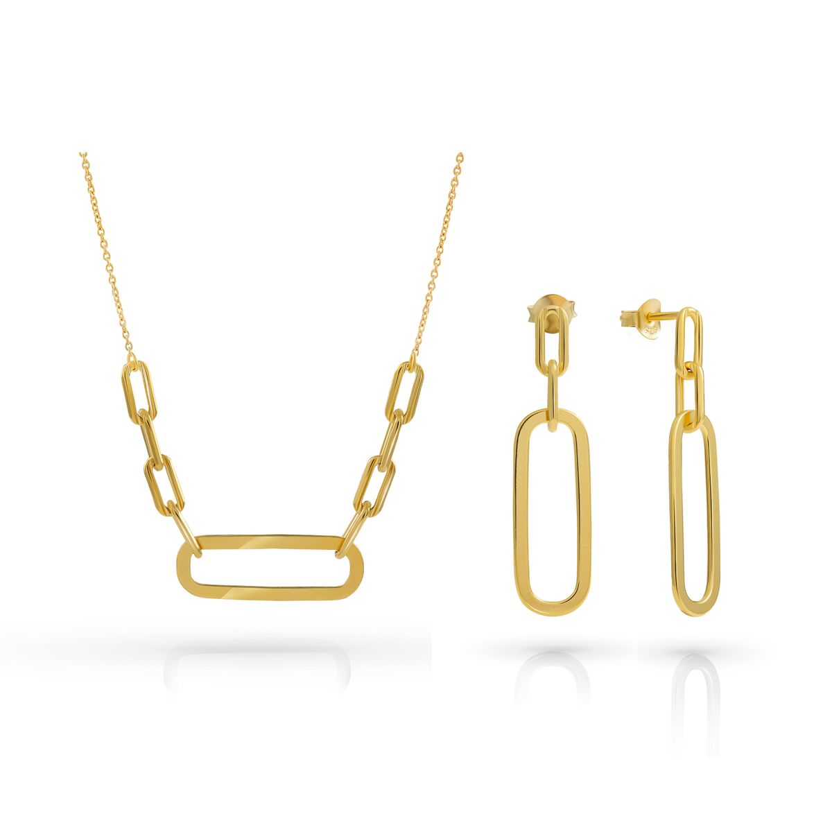 Orphelia 'Essence' Damen-Set aus 925er Sterlingsilber: Halskette + Ohrringe – Gold SET-7560/G
