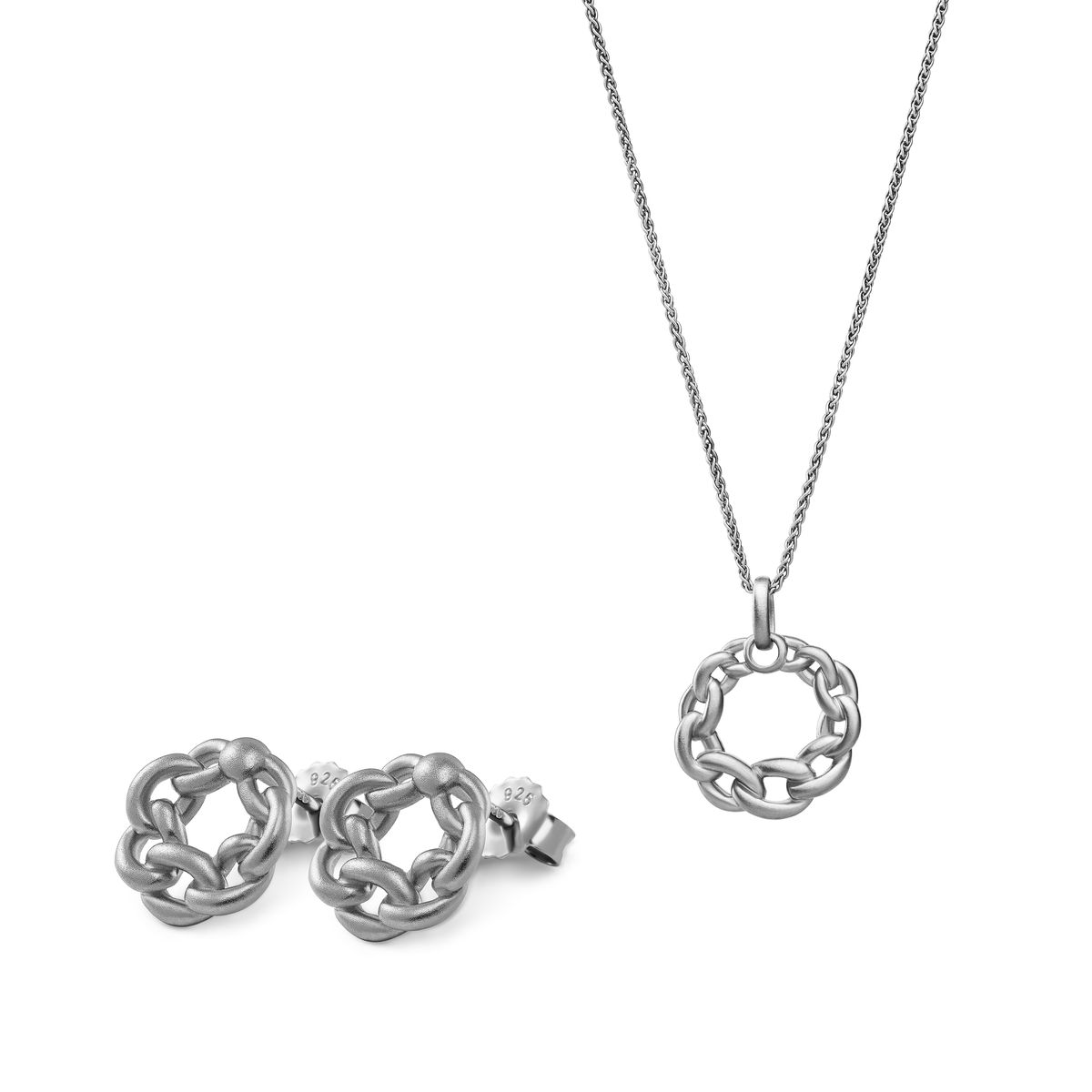 Orphelia 'Estelle' Damen 925 Sterling Silber Set: Kettenanhänger + Ohrringe - Silber SET-7516