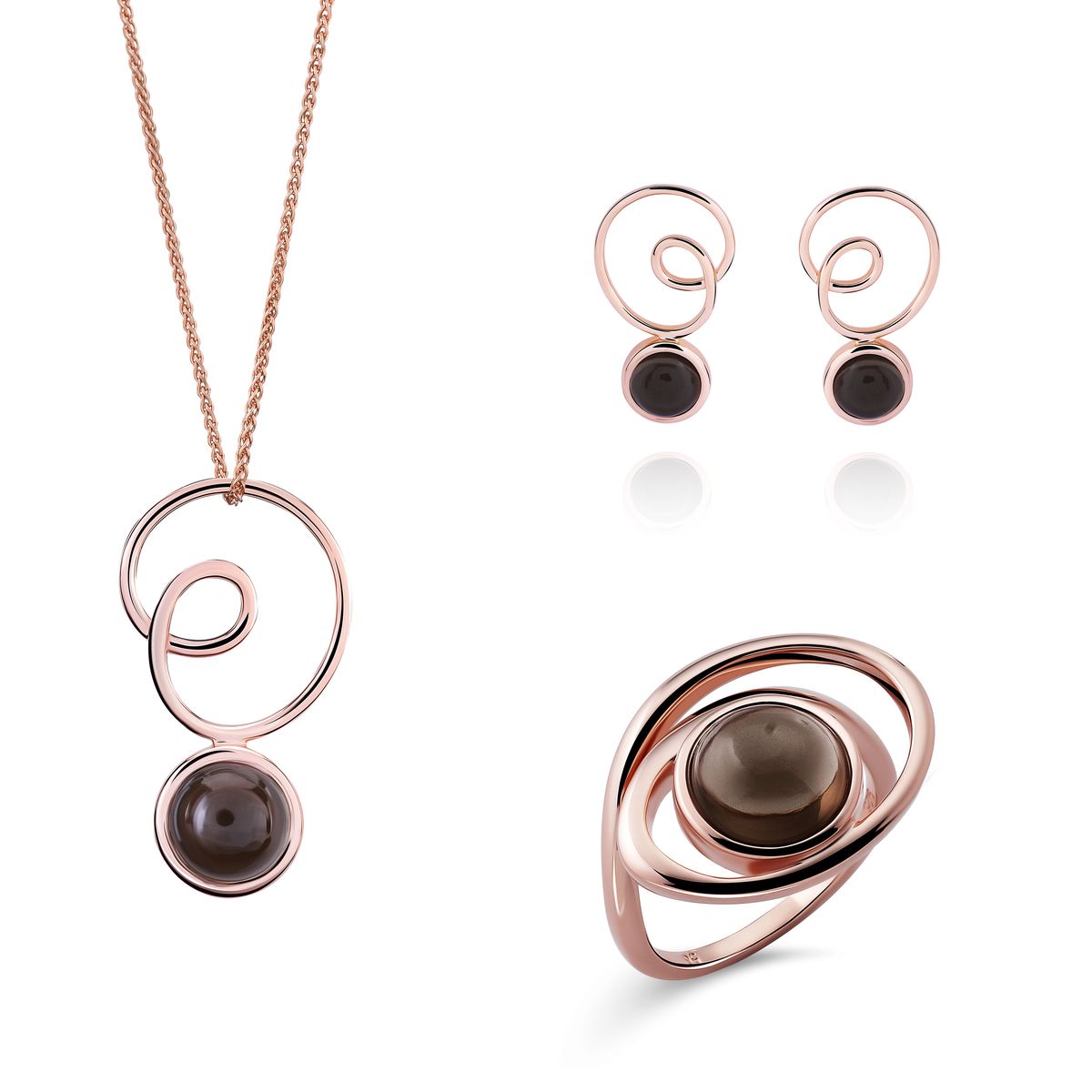 Orphelia 'Eugenia' Damen-Set aus 925er Sterlingsilber: Halskette + Ohrringe + Ring – Rosé SET-7495